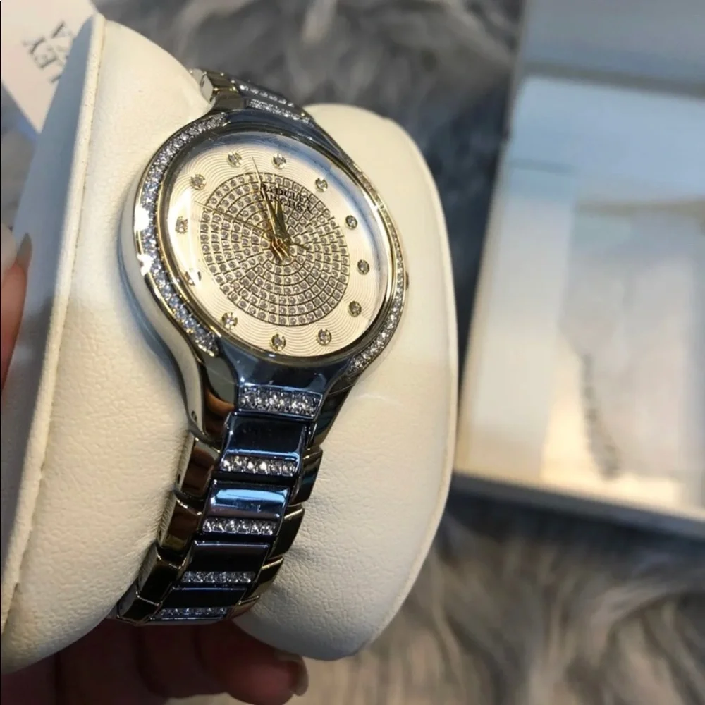 🆕New Badgley Mischka Two Tone Crystal Watch NWOT
